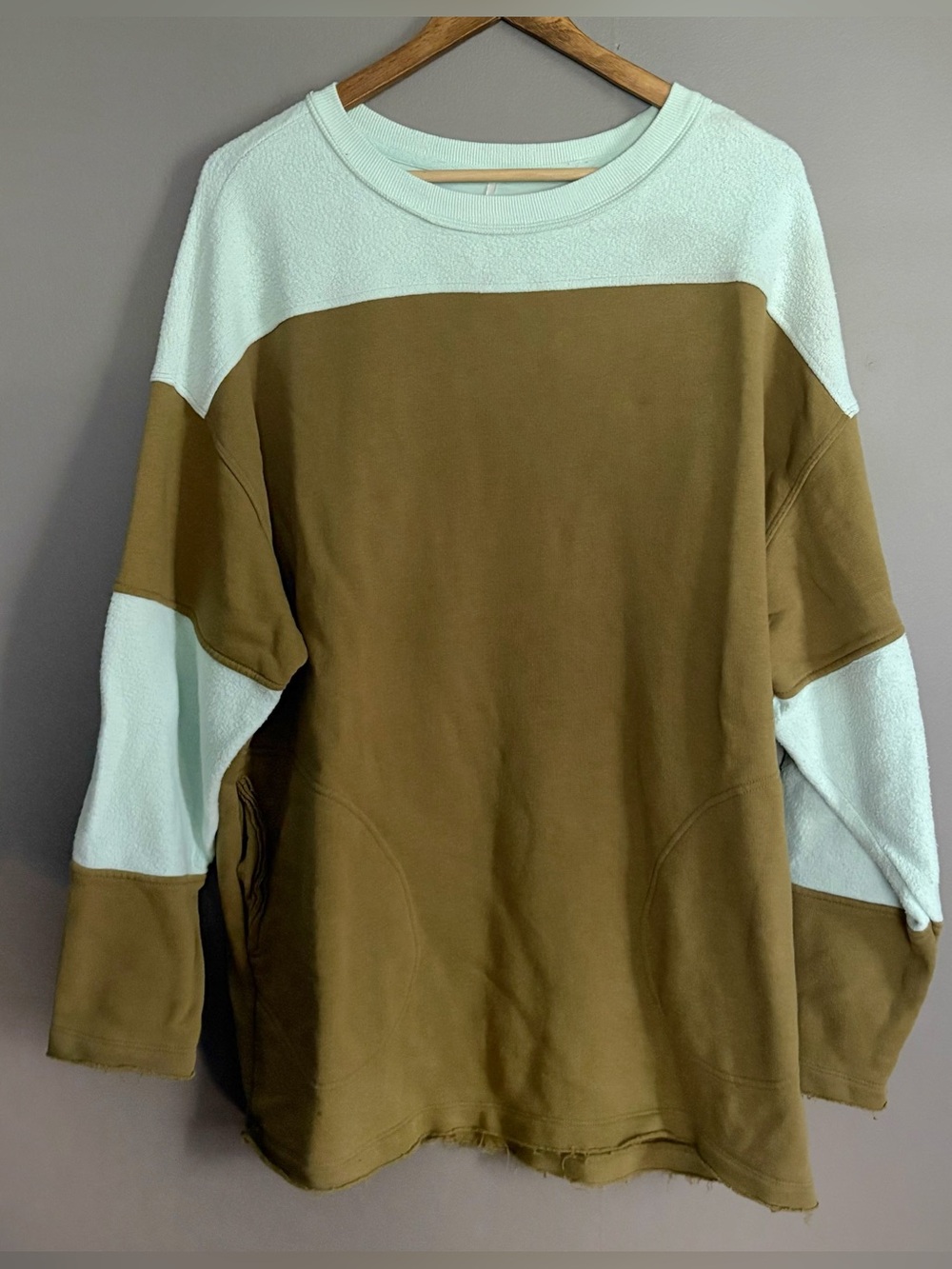 Free People Jordan Oversized Colorblock Rugby Pullover Sweatshirt Size Small